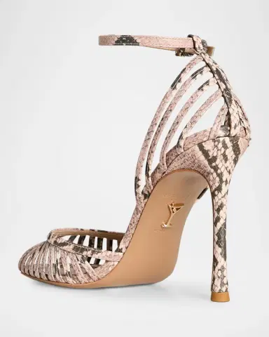 Retrofête Analu 105MM Python-Embossed Leather Heel Sandals | Thumbnail 3 Retrofête Analu 105MM Python-Embossed Leather Heel Sandals | Thumbnail 3