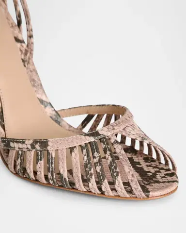 Retrofête Analu 105MM Python-Embossed Leather Heel Sandals | Thumbnail 4 Retrofête Analu 105MM Python-Embossed Leather Heel Sandals | Thumbnail 4