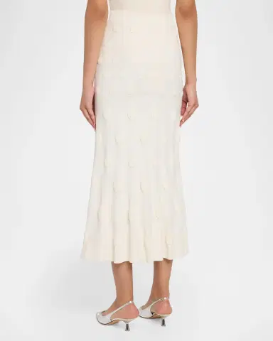 Lela Rose Pucker Dot Knit Midi Skirt | Thumbnail 3
