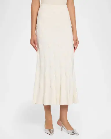 Lela Rose Pucker Dot Knit Midi Skirt | Thumbnail 4