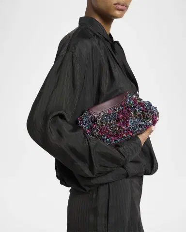 Dries Van Noten Small Ruffle-Embroidered Clutch Bag | Thumbnail 2 Dries Van Noten Small Ruffle-Embroidered Clutch Bag | Thumbnail 2