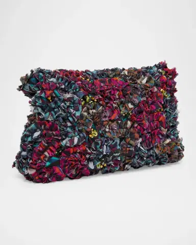 Dries Van Noten Small Ruffle-Embroidered Pouch Bag | Thumbnail 3 Dries Van Noten Small Ruffle-Embroidered Pouch Bag | Thumbnail 3