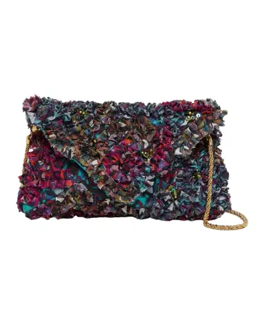 Dries Van Noten Small Ruffle-Embroidered Pouch Bag | Thumbnail 1 Dries Van Noten Small Ruffle-Embroidered Pouch Bag | Thumbnail 1