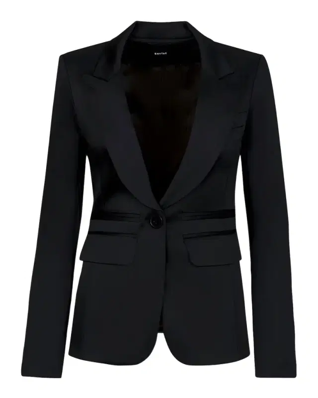 SMYTHE Tuxedo Peak-Lapel Stretch Blazer