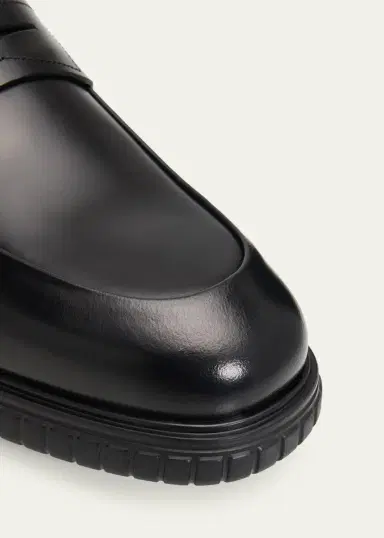 Ferragamo Men's Leather Rubber-Sole Penny Loafers | Thumbnail 5 Ferragamo Men's Leather Rubber-Sole Penny Loafers | Thumbnail 5