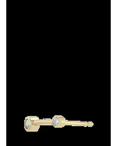 Zoë Chicco 14K Short Barbell Stud Earring with Diamonds, Single | Thumbnail 2