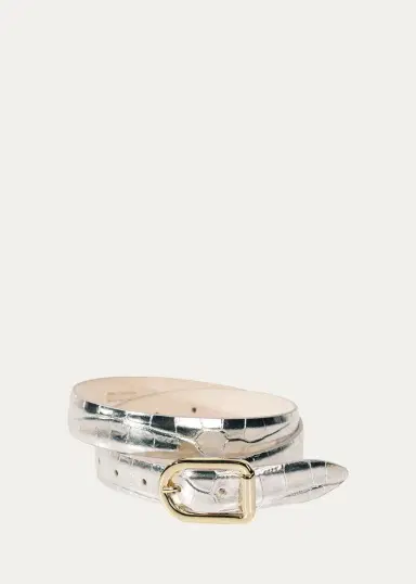 Déhanche Mija Mirror Croc-Embossed Leather Belt | Thumbnail 3