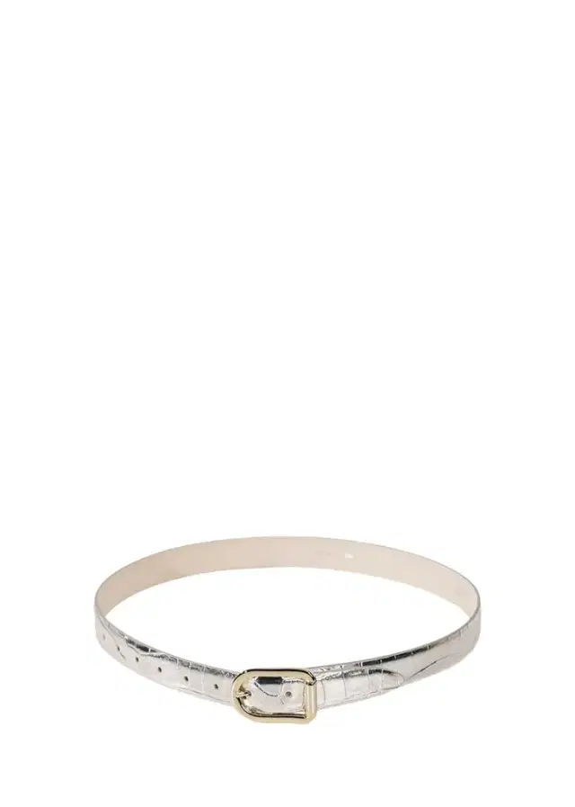 Déhanche Mija Mirror Croc-Embossed Leather Belt