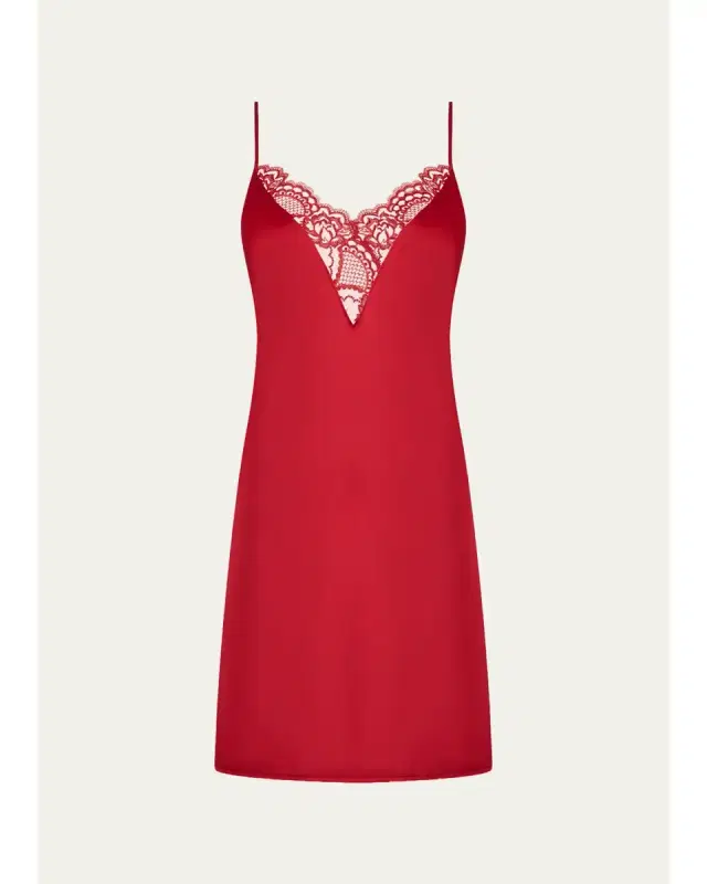 Lise Charmel Embroidered Applique Silk Satin Babydoll