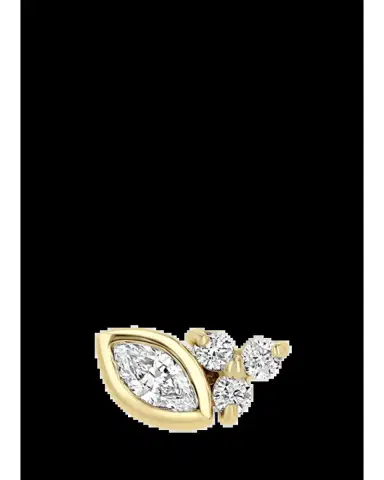 Zoë Chicco 14K Diamond Bezel-Set Marquise Stud Earring, Single (Right) | Thumbnail 2