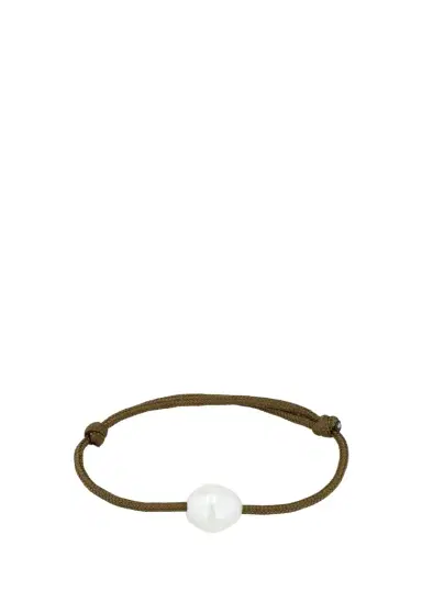 Zoë Chicco Medium Baroque Pearl Paracord Bracelet, Brown | Thumbnail 1