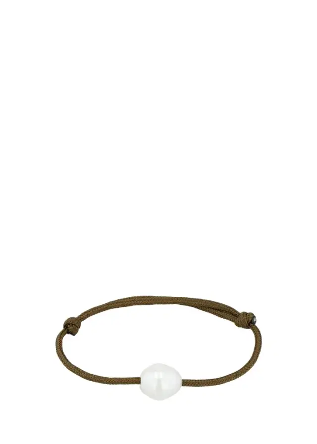 Zoë Chicco Medium Baroque Pearl Paracord Bracelet, Brown