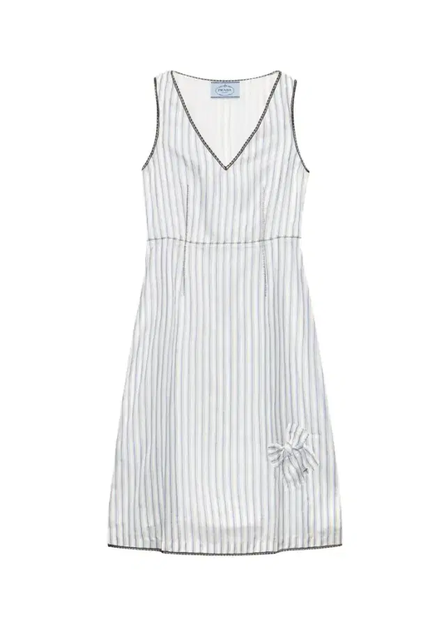 Striped V-Neck Midi Dress Striped V-Neck Midi Dress
