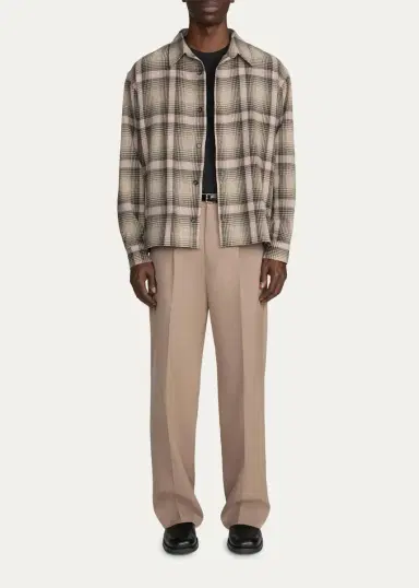 Frame Men's Wool and Nylon Maxi-Plaid Overshirt | Thumbnail 2