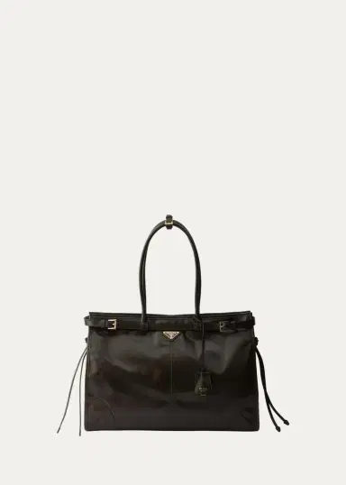 Prada Bonnie Glossy Leather Tote Bag | Thumbnail 8 Prada Bonnie Glossy Leather Tote Bag | Thumbnail 8