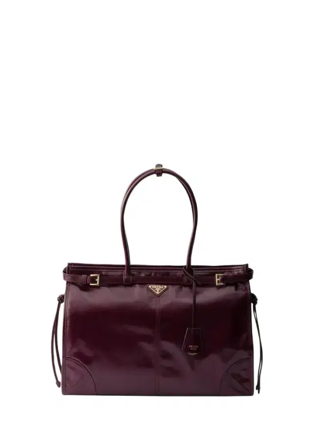 Prada Bonnie Glossy Leather Tote Bag