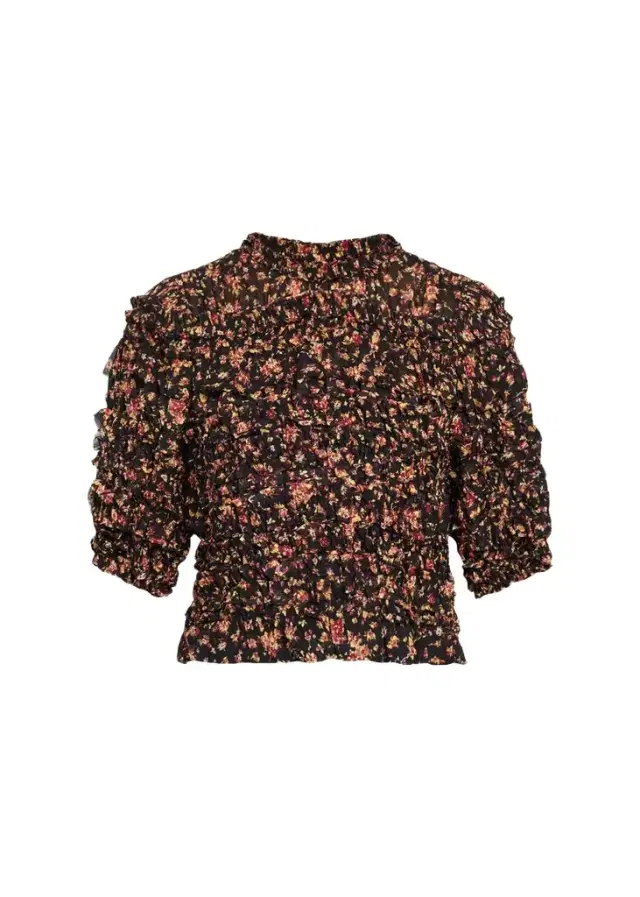 Ulla Johnson Mabel Short-Sleeve Silk Top