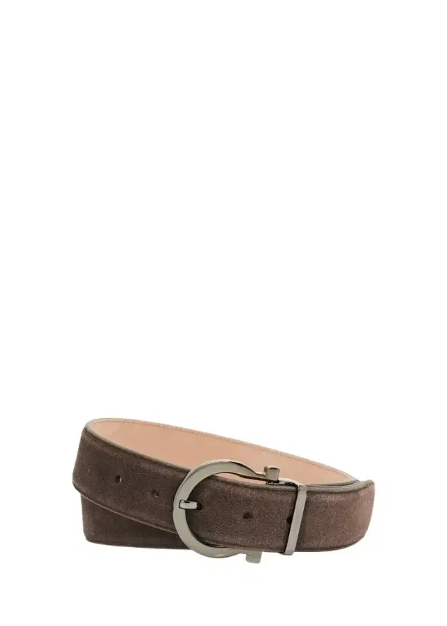 Ferragamo Men's Leather Gancio-Buckle Belt