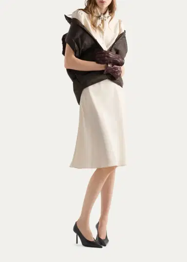 Prada Embellished Silk Tie-Waist Midi Dress | Thumbnail 2
