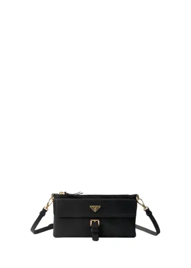 Prada Nappa Leather Wallet with Shoulder Strap | Thumbnail 1 Prada Nappa Leather Wallet with Shoulder Strap | Thumbnail 1