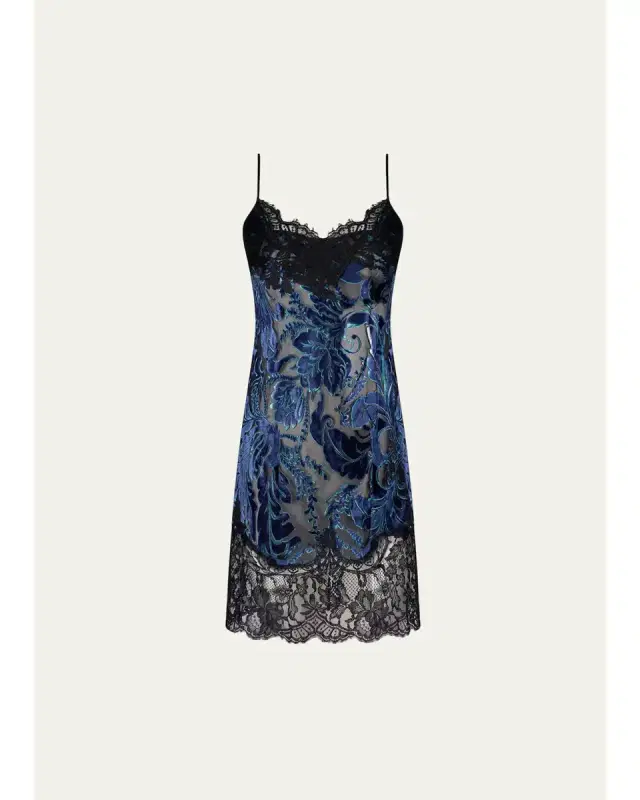 Lise Charmel Lace-Up Burnout Velvet Babydoll