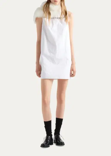 Prada Embellished Cotton Mini Dress | Thumbnail 2 Prada Embellished Cotton Mini Dress | Thumbnail 2