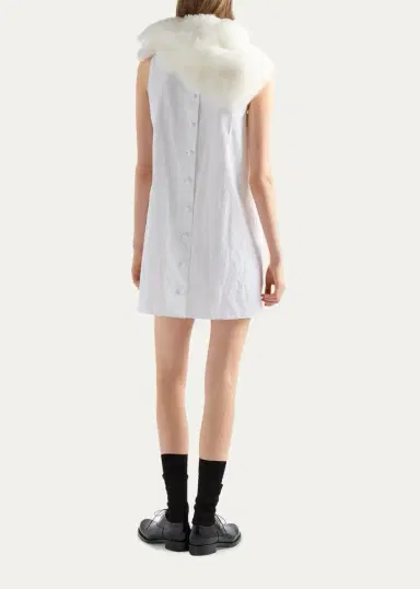 Prada Embellished Cotton Mini Dress | Thumbnail 3 Prada Embellished Cotton Mini Dress | Thumbnail 3
