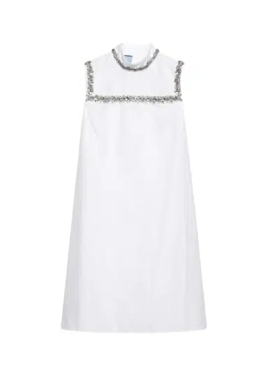 Prada Embellished Cotton Mini Dress | Thumbnail 1 Prada Embellished Cotton Mini Dress | Thumbnail 1