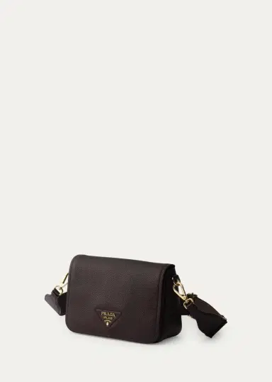 Prada Daino Flap Soft Leather Crossbody Bag | Thumbnail 5 Prada Daino Flap Soft Leather Crossbody Bag | Thumbnail 5