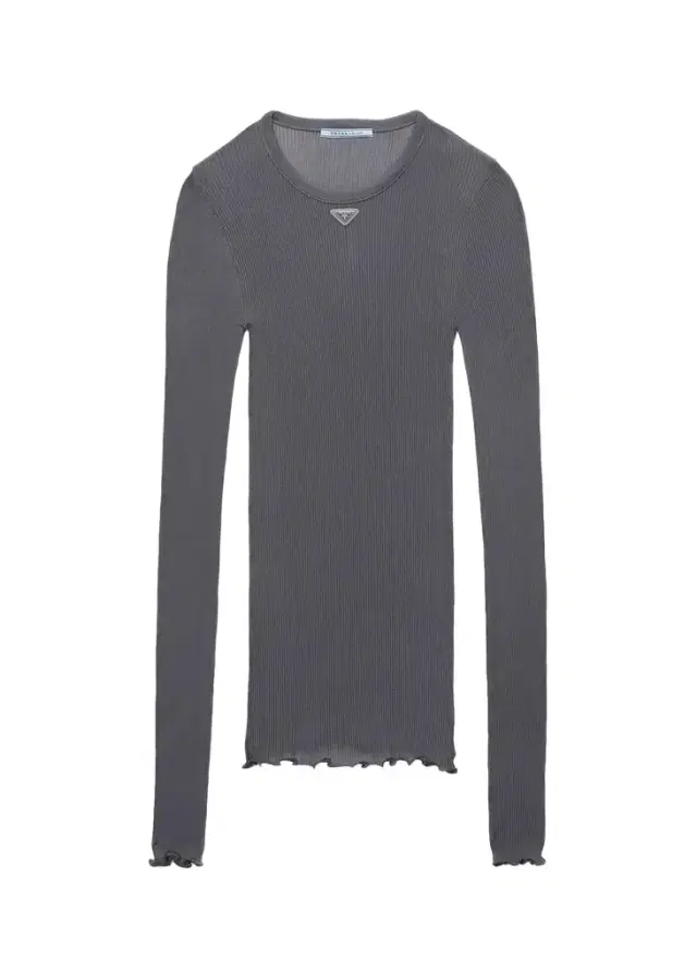 Prada Logo Rib-Knit Silk Top