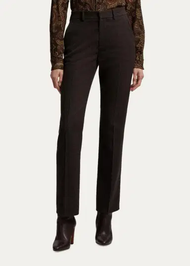 Ralph Lauren Collection Andrey Wool Herringbone Tapered-Leg Ankle Pants | Thumbnail 4