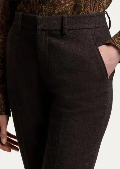 Ralph Lauren Collection Andrey Wool Herringbone Tapered-Leg Ankle Pants | Thumbnail 5
