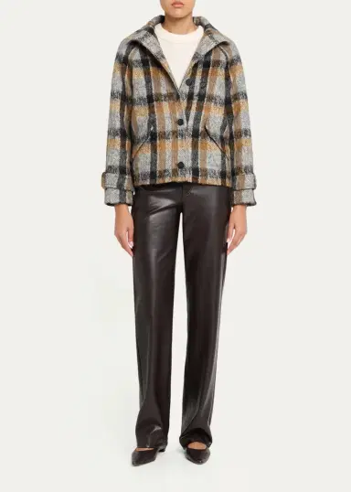Simkhai Virelle Plaid Brushed Knit Jacket | Thumbnail 2 Simkhai Virelle Plaid Brushed Knit Jacket | Thumbnail 2