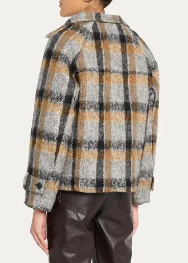 Simkhai Virelle Plaid Brushed Knit Jacket | Thumbnail 3 Simkhai Virelle Plaid Brushed Knit Jacket | Thumbnail 3