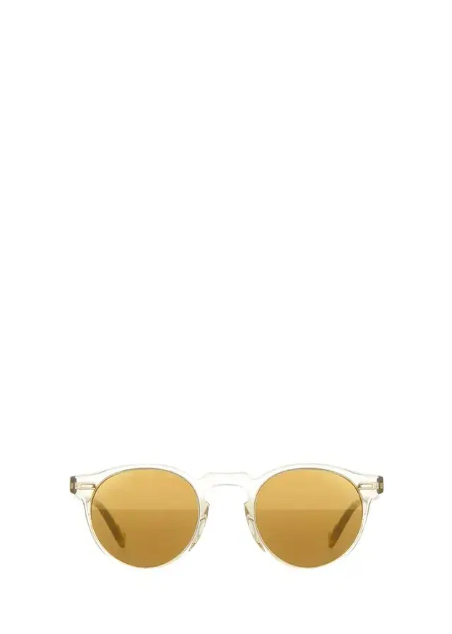 Oliver Peoples Gregory Peck Round Plastic Sunglasses, Clear/Tortoise