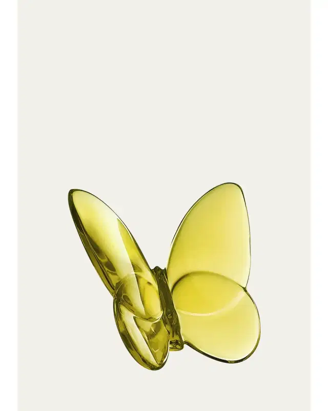 Baccarat 2.5" Lucky Crystal Amber Butterfly