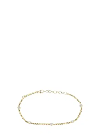 Zoë Chicco 14K Floating 5 Diamond Chain Bracelet | Thumbnail 1