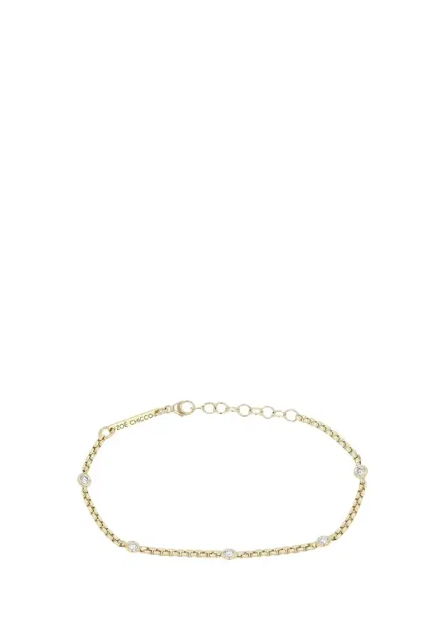 Zoë Chicco 14K Floating 5 Diamond Chain Bracelet