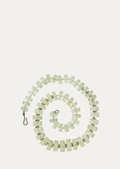Ileana Makri Green Amethyst Rondelle Necklace with Diamonds | Thumbnail 3