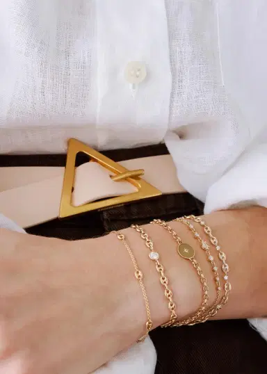 Zoë Chicco 14K Small Puffed Mariner Chain Diamond Bracelet | Thumbnail 2
