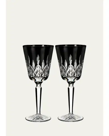 Waterford Crystal Lismore Black Crystal Goblets, Set of 2 | Thumbnail 1