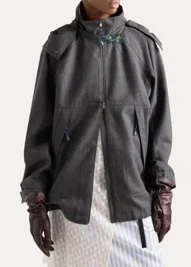 Prada Straight Fit Wool Jacket | Thumbnail 4 Prada Straight Fit Wool Jacket | Thumbnail 4