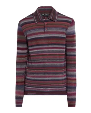 Dolce & Gabbana Men's Wool Degrade Stripe Polo Sweater | Thumbnail 1 Dolce & Gabbana Men's Wool Degrade Stripe Polo Sweater | Thumbnail 1