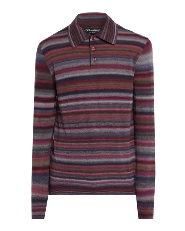 Dolce & Gabbana Men's Wool Degrade Stripe Polo Sweater