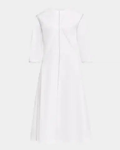 Marni 3/4-Sleeve Cotton Midi A-Line Dress | Thumbnail 2 Marni 3/4-Sleeve Cotton Midi A-Line Dress | Thumbnail 2