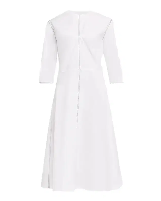 Marni 3/4-Sleeve Cotton Midi A-Line Dress