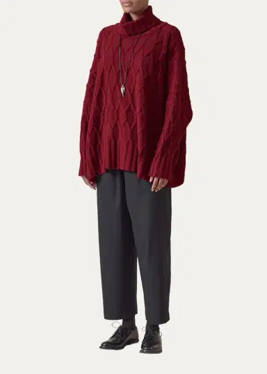 Eskandar Roll Neck Sweater - Mid Plus Length | Thumbnail 2