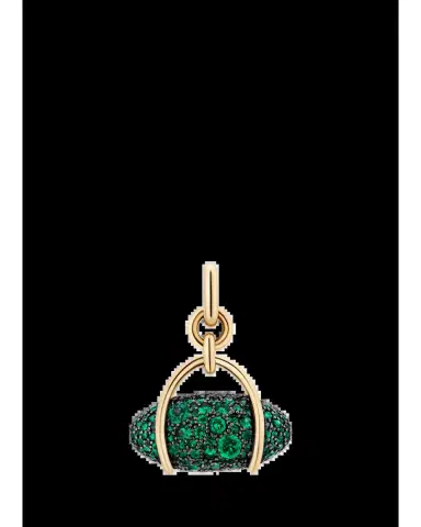 Mason and Books 14K Large Vice Pendant with Emeralds | Thumbnail 2