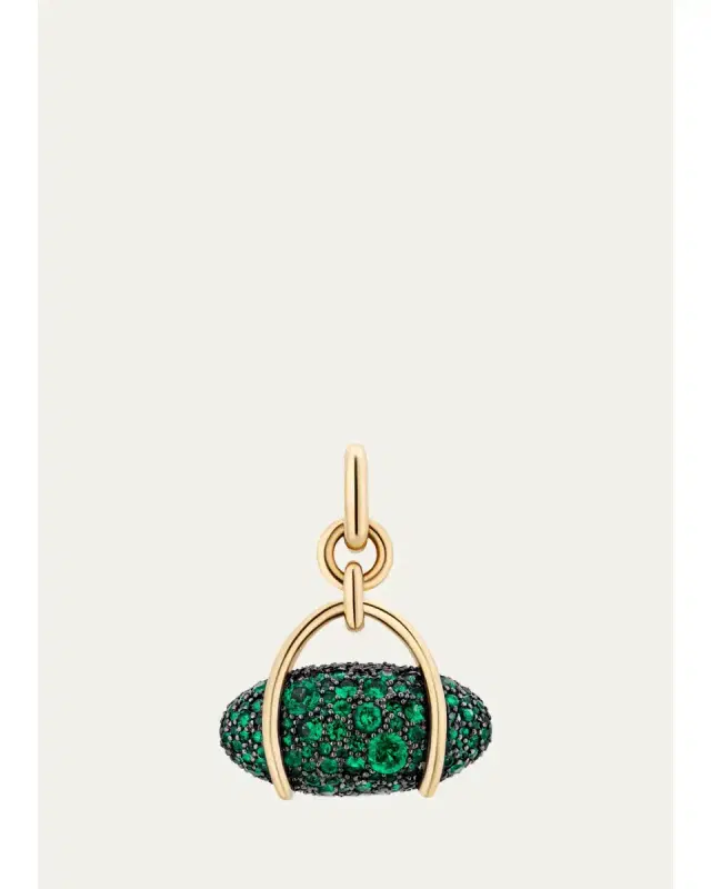 Mason and Books 14K Large Vice Pendant with Emeralds