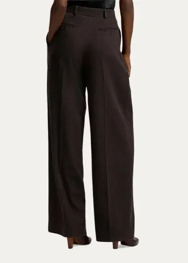 Ralph Lauren Collection Clarice Wool Herringbone Wide-Leg Pants | Thumbnail 4
